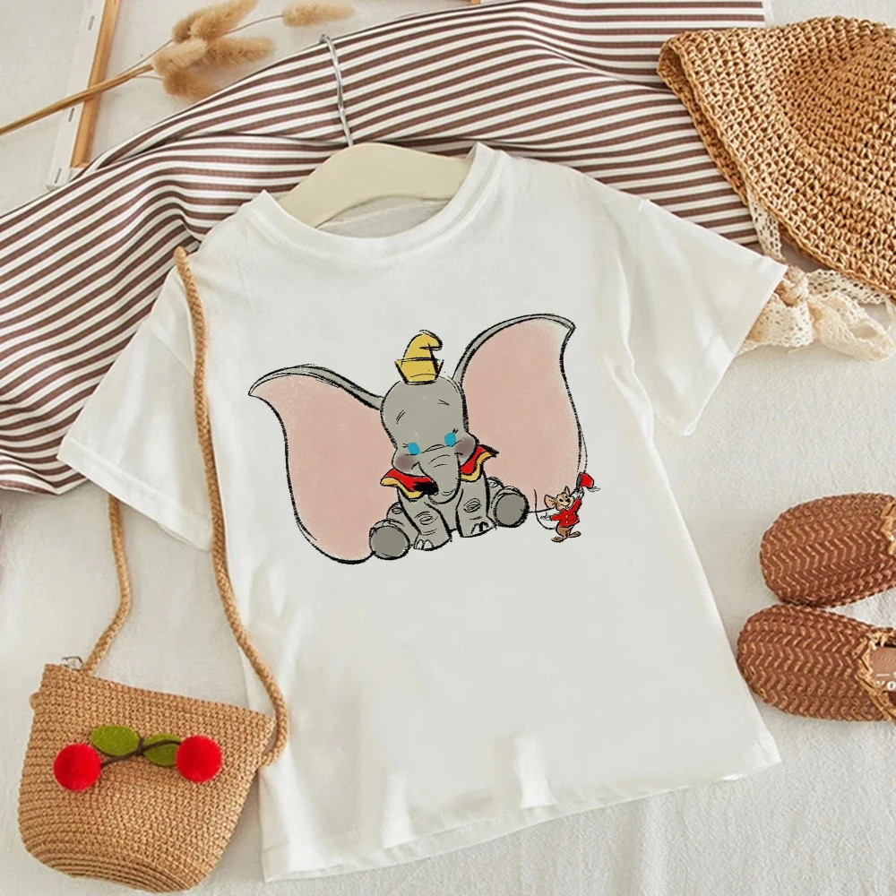 

Disney T-Shirt Funny Unisex Tshirt Tees Animated Films Elephant Dumbo Graphic Fashion Harajuku Ulzzang Children T Shirts Comfort