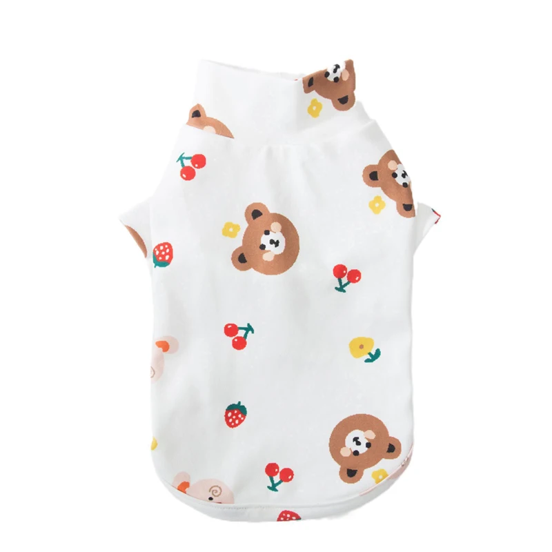 

Cute Cheery Bear Dog Clothes Summer Dog T-shirt For Pet Dog Cotton Puppy Clothes Shirt For Small Medium Dogs Chihuahua Outfit
