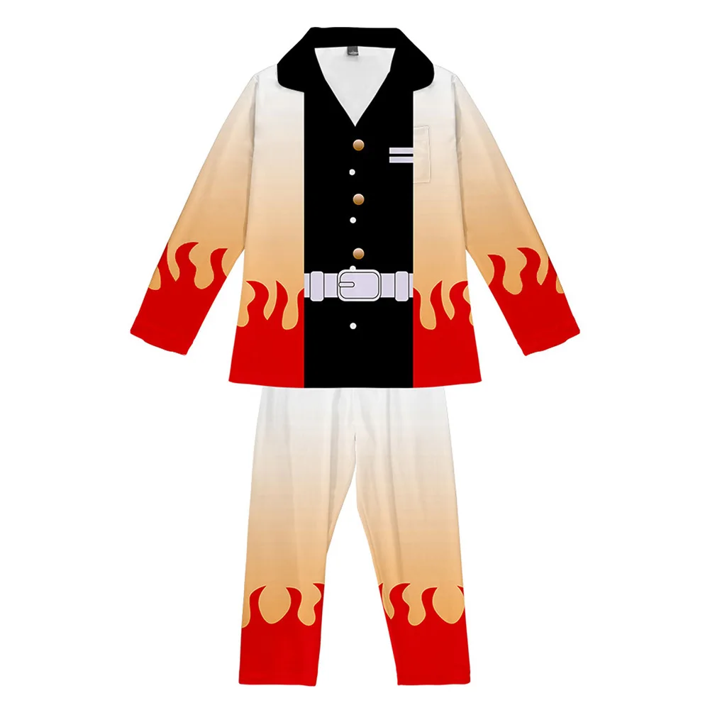 Пижамный комплект рассекающий демонов: Kimetsu No Yaiba пижама Tomioka Giyuu с принтом одежда