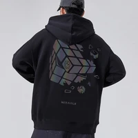 reflective rainbow hoodies rubiks cube print pullovers streetwear hooded sweatshirt harajuku oversize homme clothes wholesale
