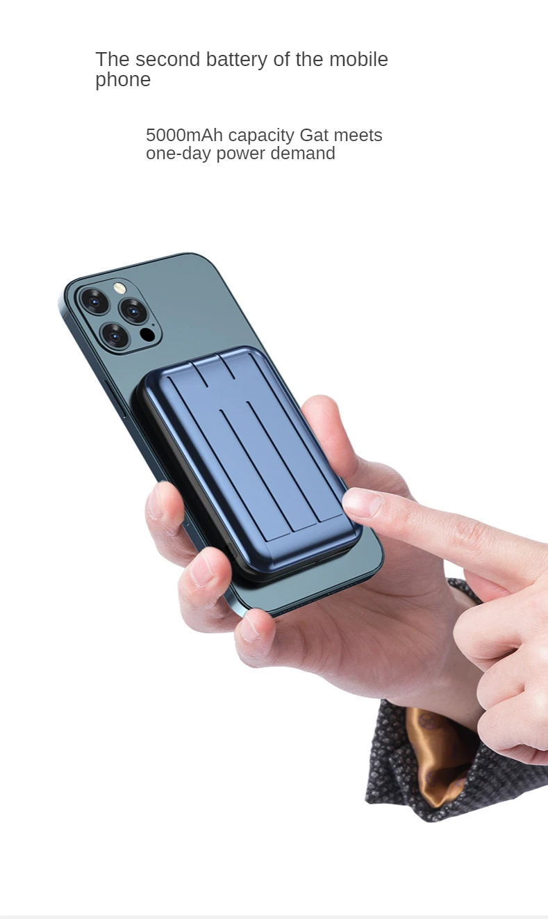 

Magnetic absorption wireless mobile power 10000 Ma portable mobile phone charger large capacity fast charging backup battery