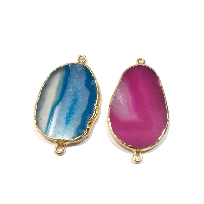 Натуральный камень эллиптической формы соединитель с двумя отверстиями