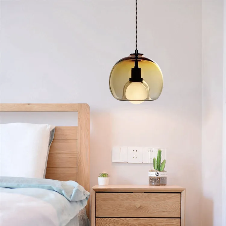 Восточное украшение интерьера светильник из янтарного стекла подвесной