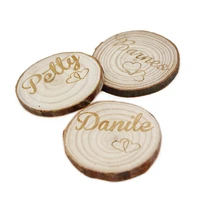 30 pcs personalized nature wood table place name cards engraved log slices discs crafts wedding centerpieces decor party seats