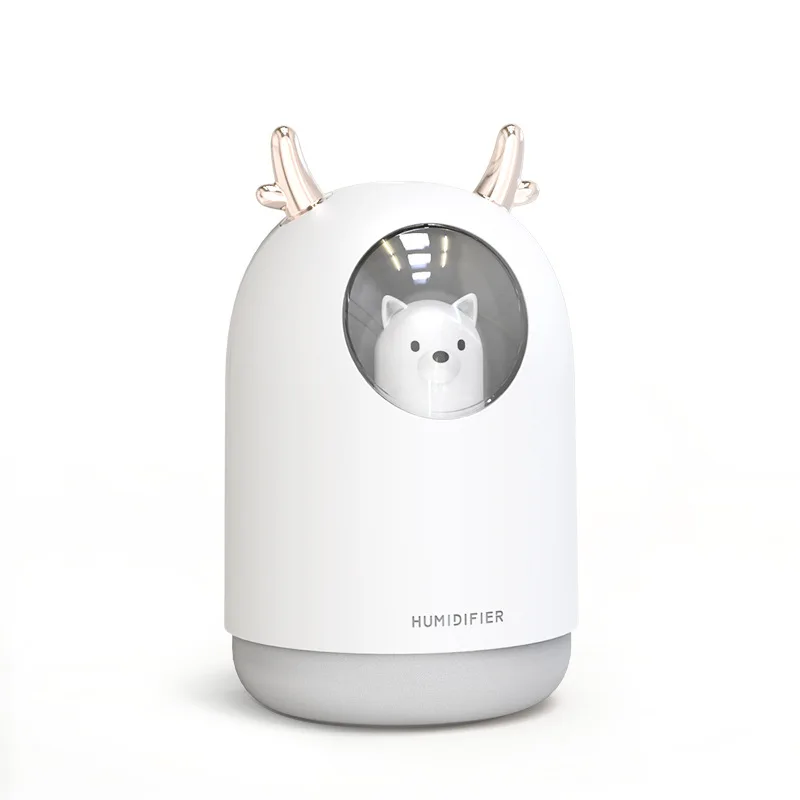 

300ml Home Appliances USB Humidifier Cute Pet Ultrasonic Cool Mist Aroma Air Oil Diffuser Romantic Color LED Lamp Humidificador