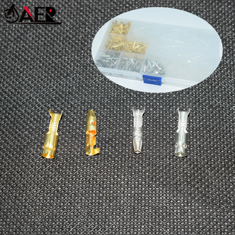 

200pcs 3.9mm wire crimp terminals Docking connector line pressing button quick connect terminal wiring Motorcycle repair tool