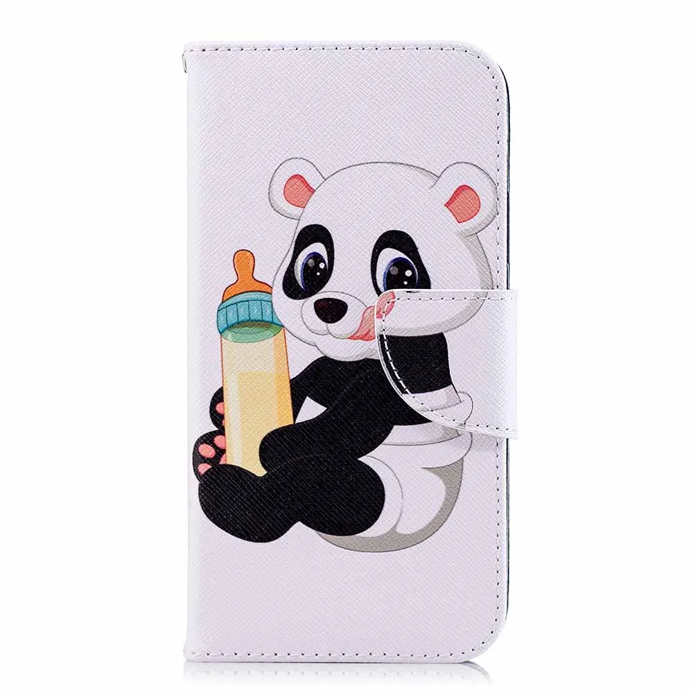 Чехол для iPhone 11 Pro Max Fundas с откидной крышкой из искусственной кожи, силиконовый чехол для iPhone XS X XR 8 7 Plus 6 6S 5 5S 6Plus 7 Plus, задняя крышка - Цвет: Bottle Panda
