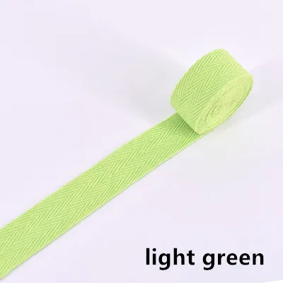 light green 20 мм) цветная елочка/хлопчатобумажная лента с саржевым переплетением/хлопчатобумажная тесьма/косой привязки ленты, 50 м/рулон - Цвет: light green