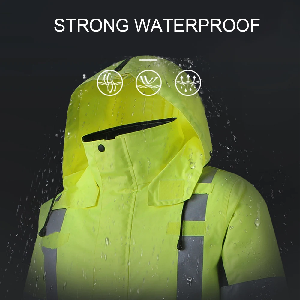 Защитная дождевая куртка со съемным пуховым капюшоном водонепроницаемая