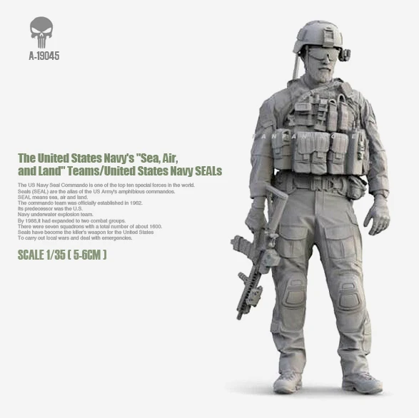 1/35 каучуковая фигурка наборы США морской уплотнитель штурмовой каучуковый солдат самособранный(50 мм) A-19045