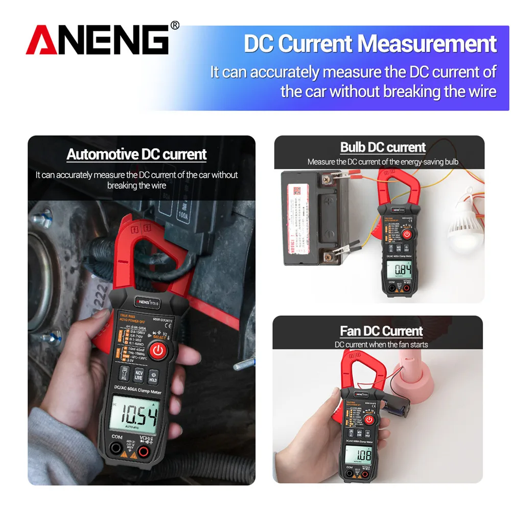 ANENG ST210 True RMS 6000 Counts  Professional Clamp Meter DC/AC 600A Digital Multimeter Clamp Current Tester for Eletric Tool