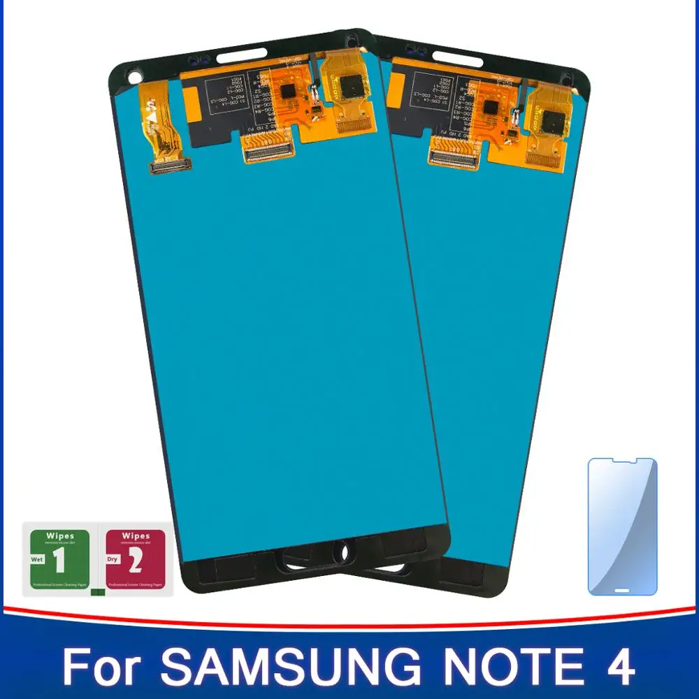 Сенсорный ЖК экран для Samsung Galaxy Note 4 N910 N910A N910F N910H 2 шт. 100% TFT|Экраны мобильных
