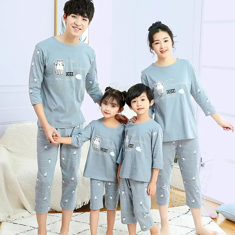 Пижамный комплект детский из мягкого хлопка пижама для мамы отца дочери сына