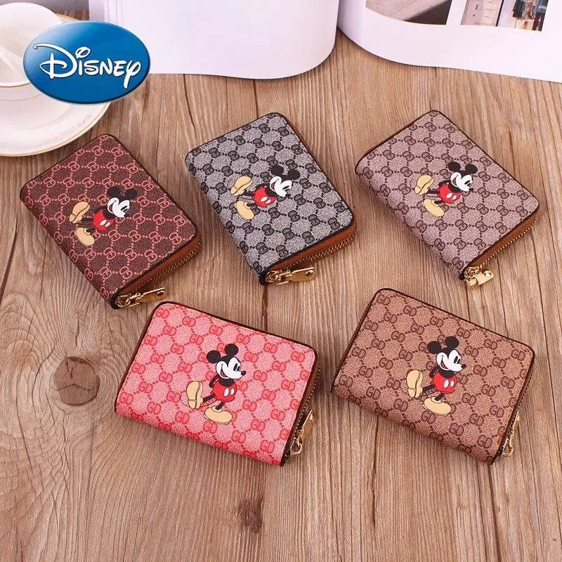 

Disney Mickey Mouse wallet Card Holder Multi-Card Position Leather Case Card Case Short Small Coin Purse Purse Women