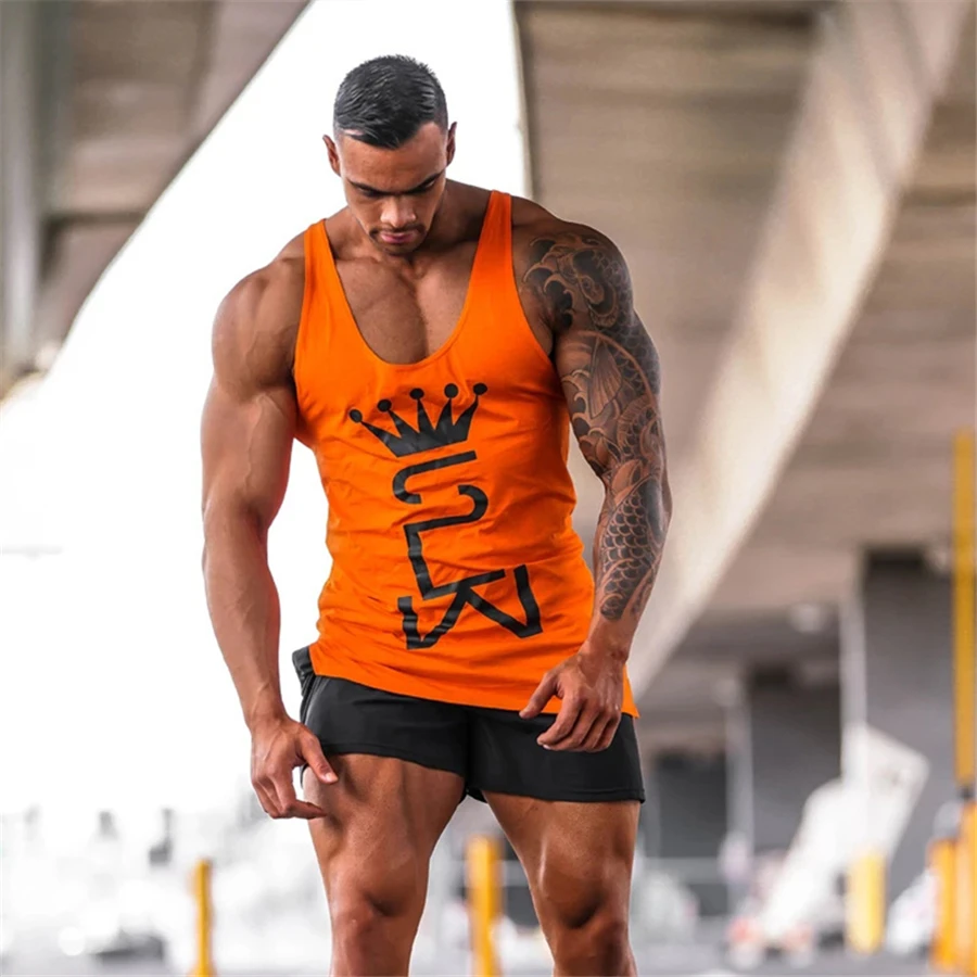 Mens tank tops shirt gym tank top fitness clothing vest sleeveless cotton man canotte bodybuilding hombre man clothes wear