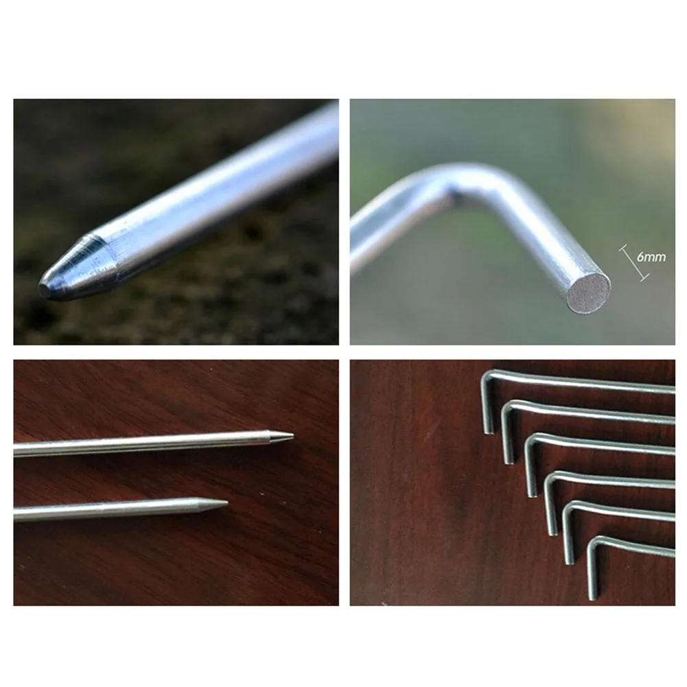 

Hot 10pcs Tent Camping Pins Nails Metal Steel Reliable Durable Heavy-duty Outdoor Hiking PegsFor Soil Stakes MVI-ing