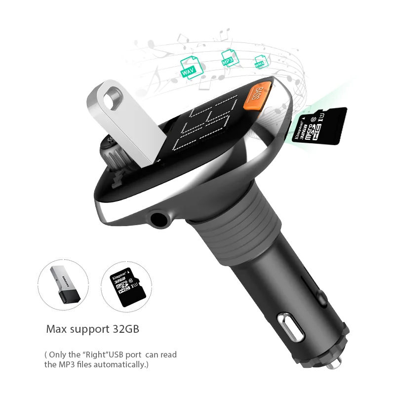 Автомобильный комплект громкой связи VANJEW Bluetooth fm передатчик USB быстрое зарядное