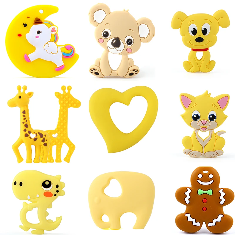 

Keep&Grow 1pcs Baby Animal Silicone Teethers Dog Dinosaur Koala Baby Teething Product Accessories For Pacifier Chains BPA Free