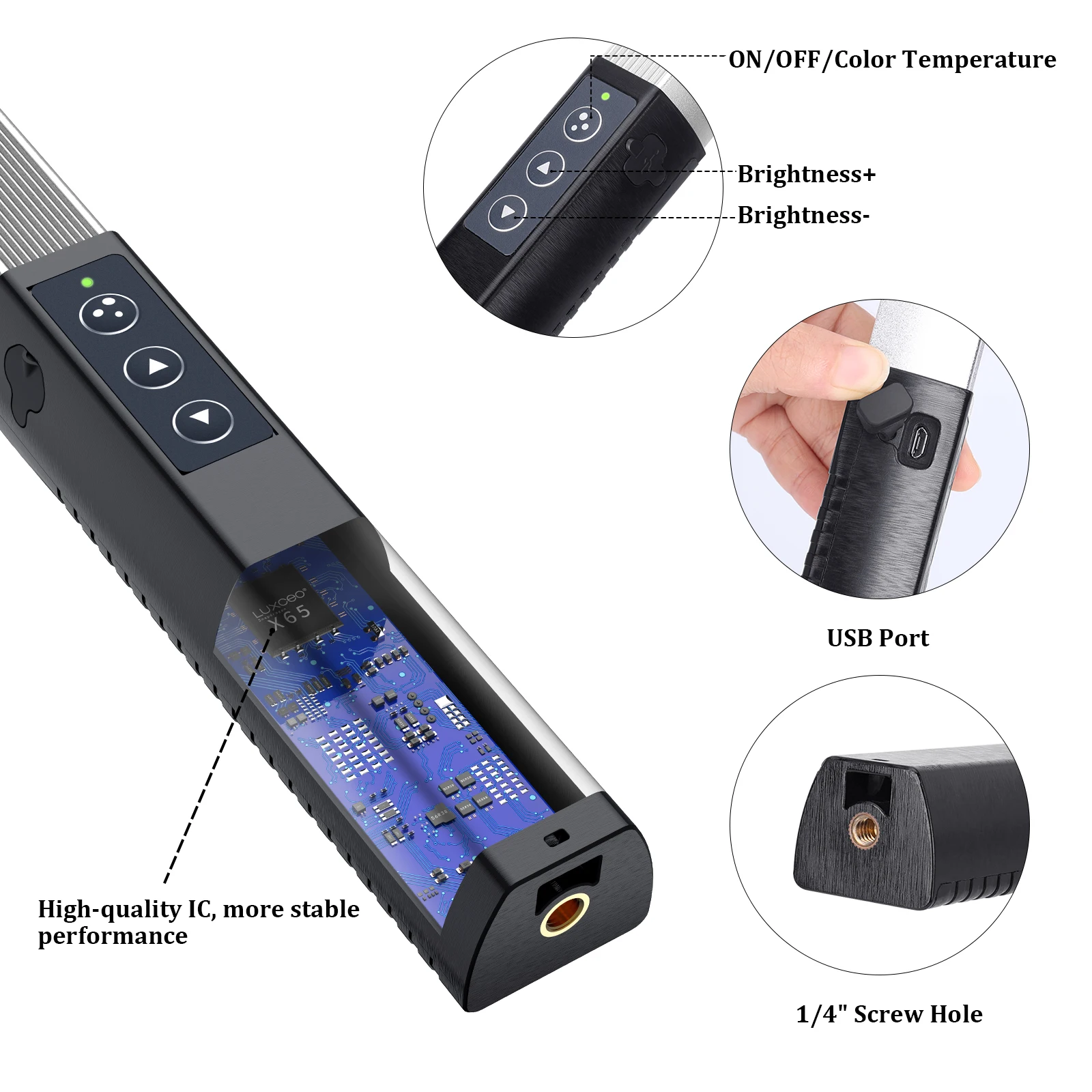 LUXCEO Q508A портативный RGB светильник ИК пультом дистанционного управления 8 цветов