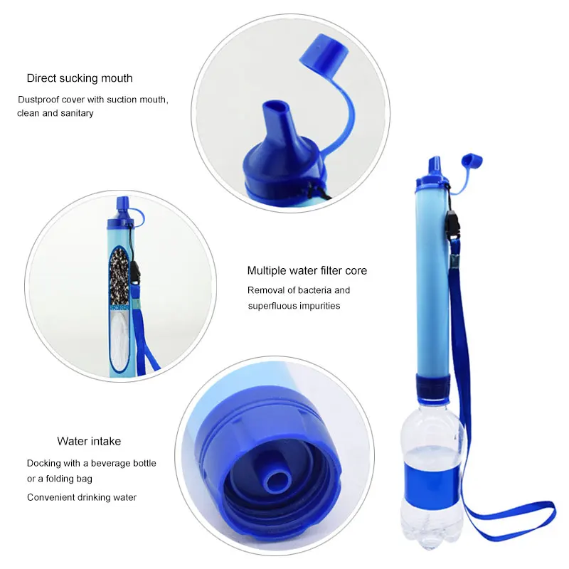 

2021 Outdoor Water Purifier Camping Hiking Emergency Life Survival Portable Purifier Water Filter FOU99