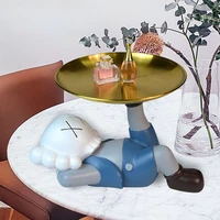 large size ka bear figure statue with metal tray storage keys candy fruit home table ornaments decoration christmas gift