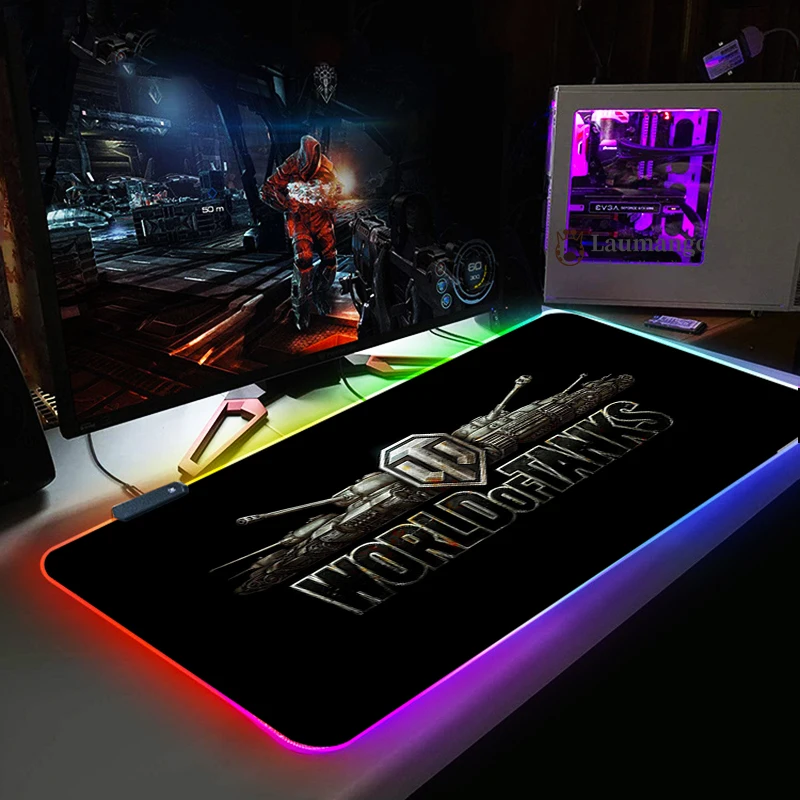 

Rgb Luminous Gaming Mouse Mat accessories world of tanks Rubber Mouse mat For Computer PC Colorful mat LED mouse carpet Backlit