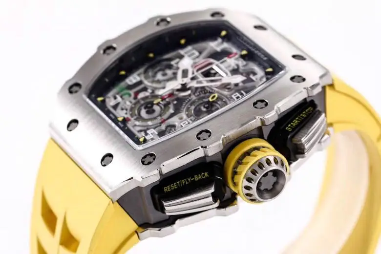 

Top Brand Luxury Stainless Steel Watch Automatic Mechanical Movement Watches Mens Black Grey Yellow Rubber Wristwatch