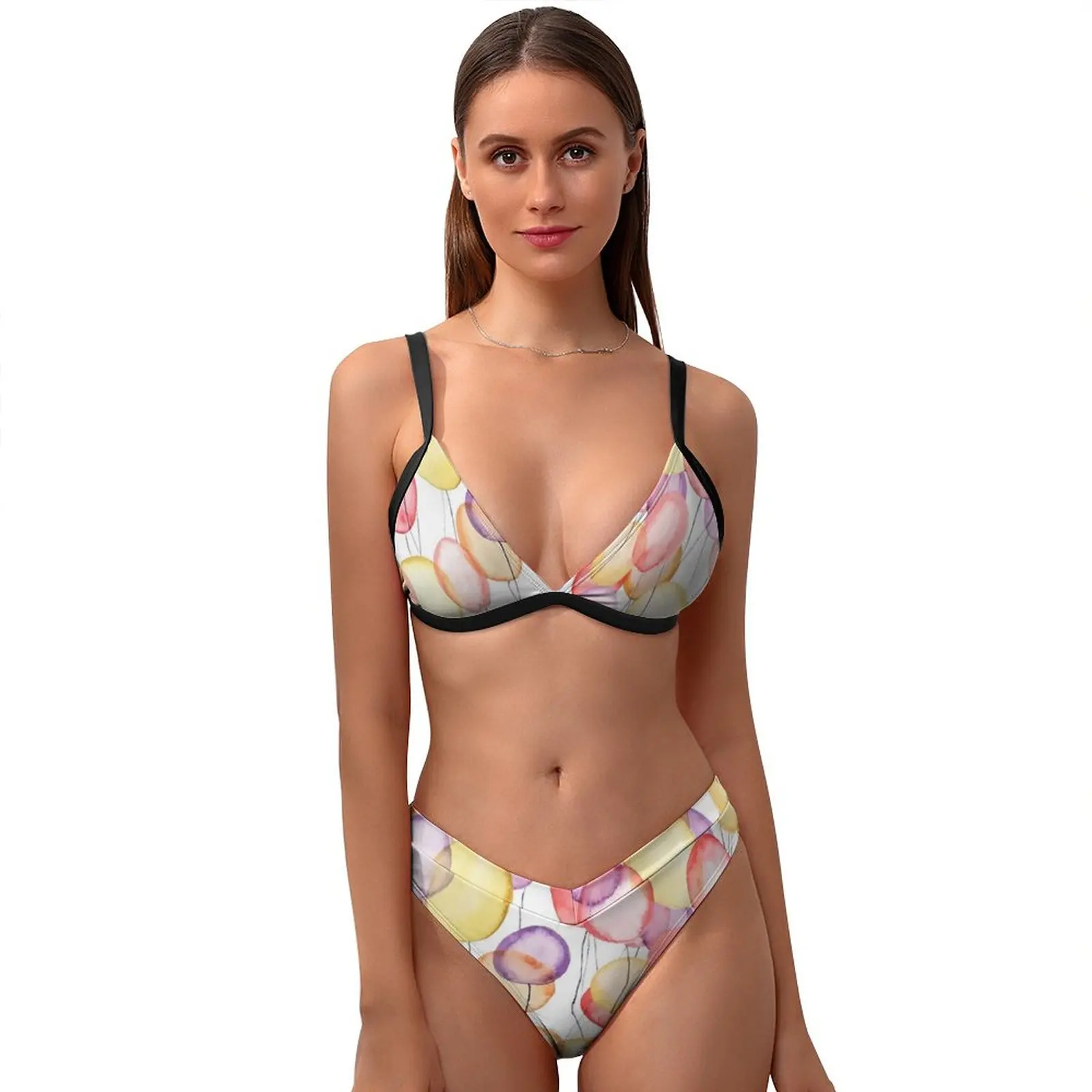 

Купальник-бикини с воздушными шарами, стильный купальник с регулируемой массой, пляжный костюм из 2 предметов, купальный костюм для подрост...