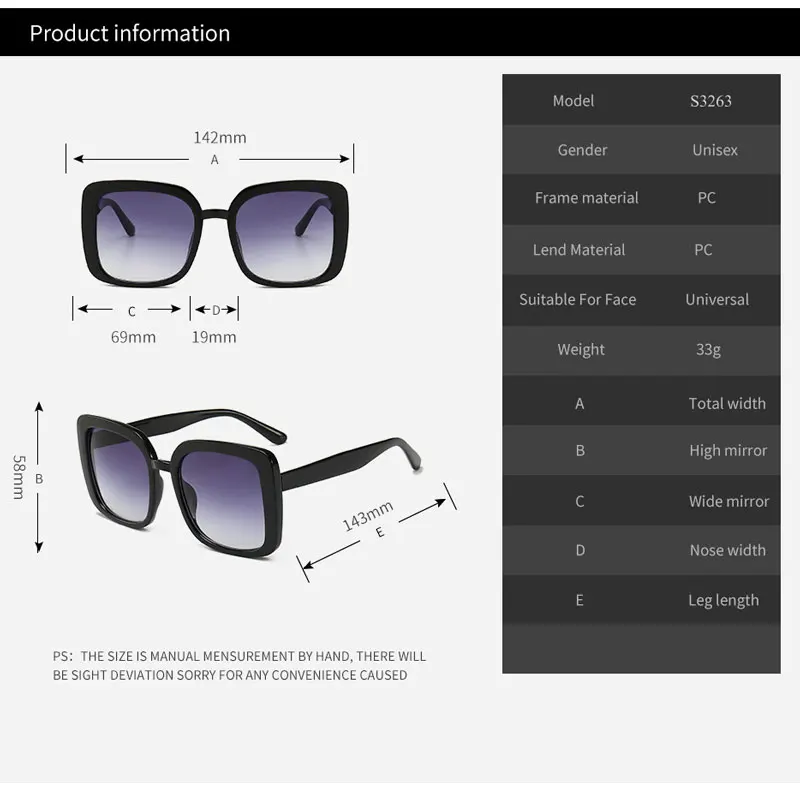 

Luxury Square Sunglasses Women 2021 Vintage Brand Designer Retro Sun Glasses Fashion Big Frame Female Okulary Feminino UV400