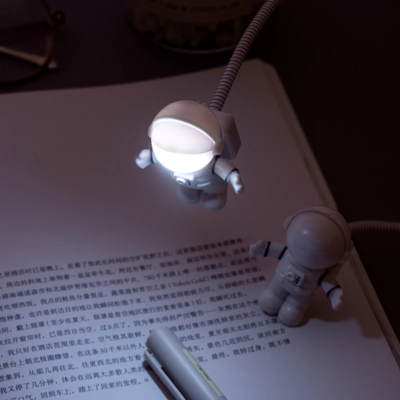 Белый гибкий космический Астронавт USB СВЕТОДИОДНЫЙ Светильник ночник для