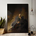 Рембрандт, известный мастер-художник, Иеремия ламентин, разрушение jerusма, холст, живопись, Постер и принты, настенное искусство, Декор