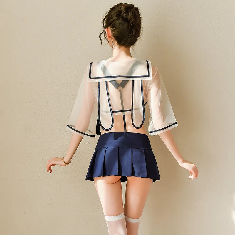 

Gothic costume cosplay uniform temptation sexy lingerie rabbit ears mesh pleated skirt sexy lingerie exotic clothing