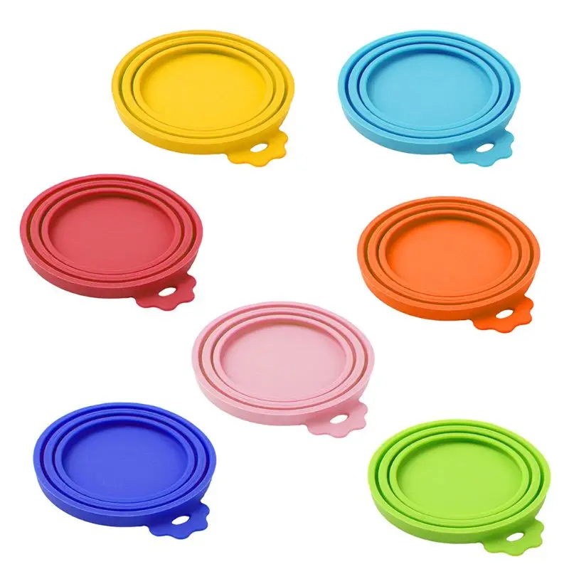 

Portable Silicone Dog Cat Canned Lid Pet Food Cover Storage Lids Eco-friendly Practical Fresh-keeping Covers D7WE