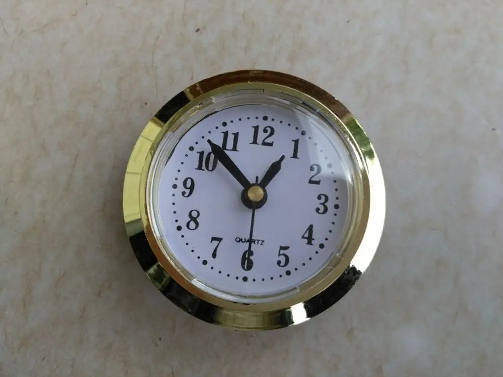 2 шт. Пластиковые Золотые обода диаметр лица 50 мм вставки кварцевые часы для встроенных часов DIY настольные часы