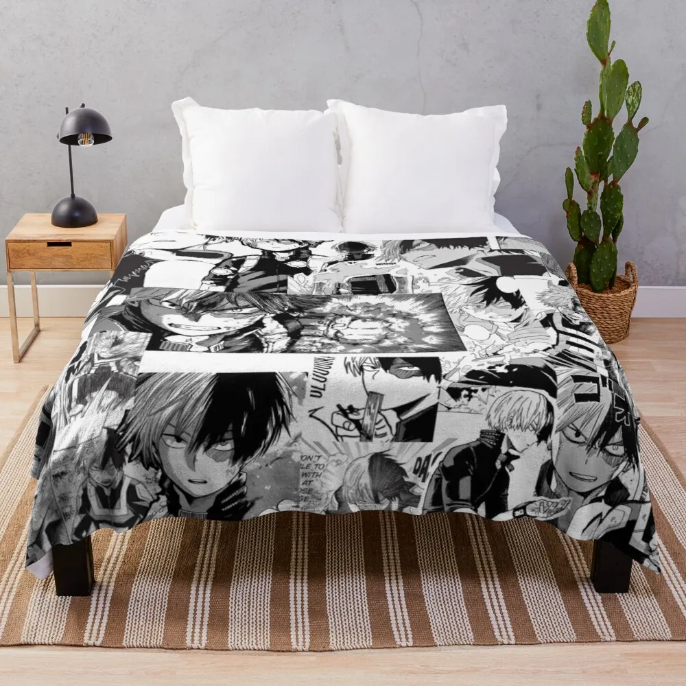 

todoroki shoto Blanket Warm Cozy Letter Throw Blanket Print on Demand Sherpa Blankets for Sofa Thin Quilt