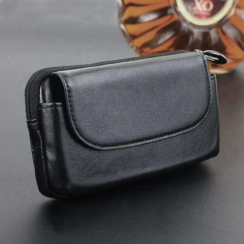 Genuine Leather Zipper Wallet Phone Bag Case For Xiaomi Redmi 6 6A 6 Pro 7 7A Cover Redmi Note 5 6 7 Pro Case Universal Pouch