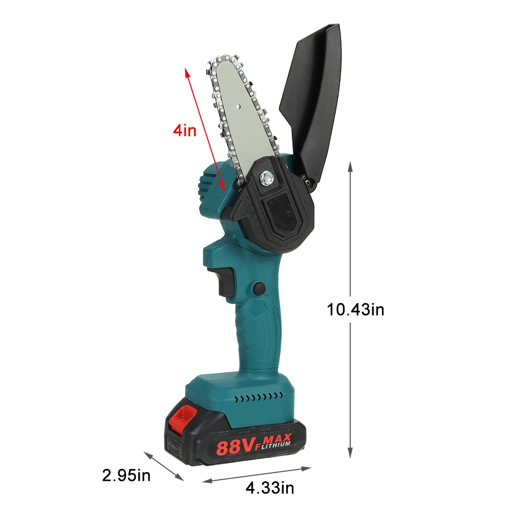 

MUSTOOL 1200W 88V 4 Inch Mini Electric Chain Saw Woodworking Cutters Pruning Garden Logging Power Tools for Makita 18V Battery
