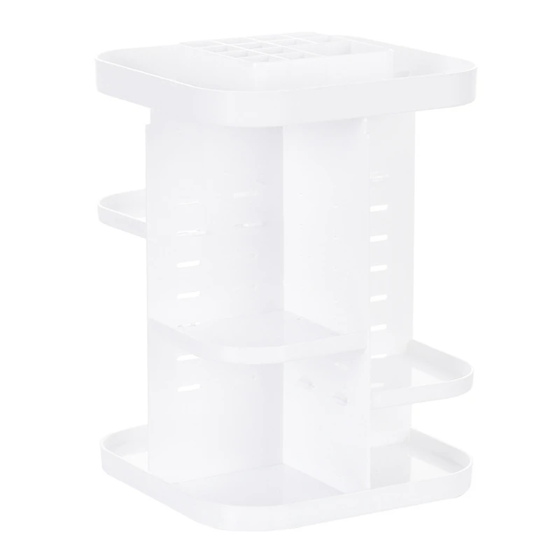 

Вращающаяся на 360 ° коробка для хранения косметики большой емкости органайзер для макияжа Многоуровневая стойка полка для ювелирных издели...