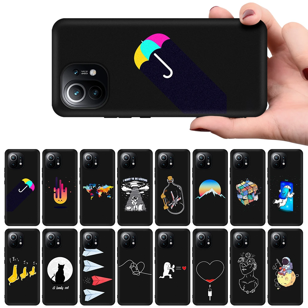 

Soft Silicone Case for Xiaomi Mi 11 Ultra Case Matte Pattern Protective Back Cover For Xiaomi Mi11 11Pro 11Ultra 11Lite Funda