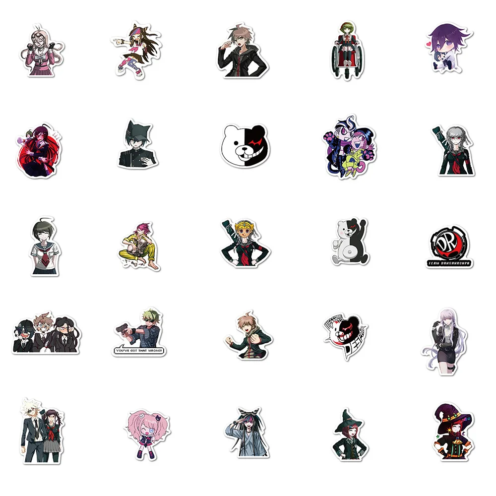 

100Pcs Stickers Aesthetic Anime Danganronpa Graffiti Sticker Waterproof Non Repeating Laptop Phone Skate Luggage Bike Supplies