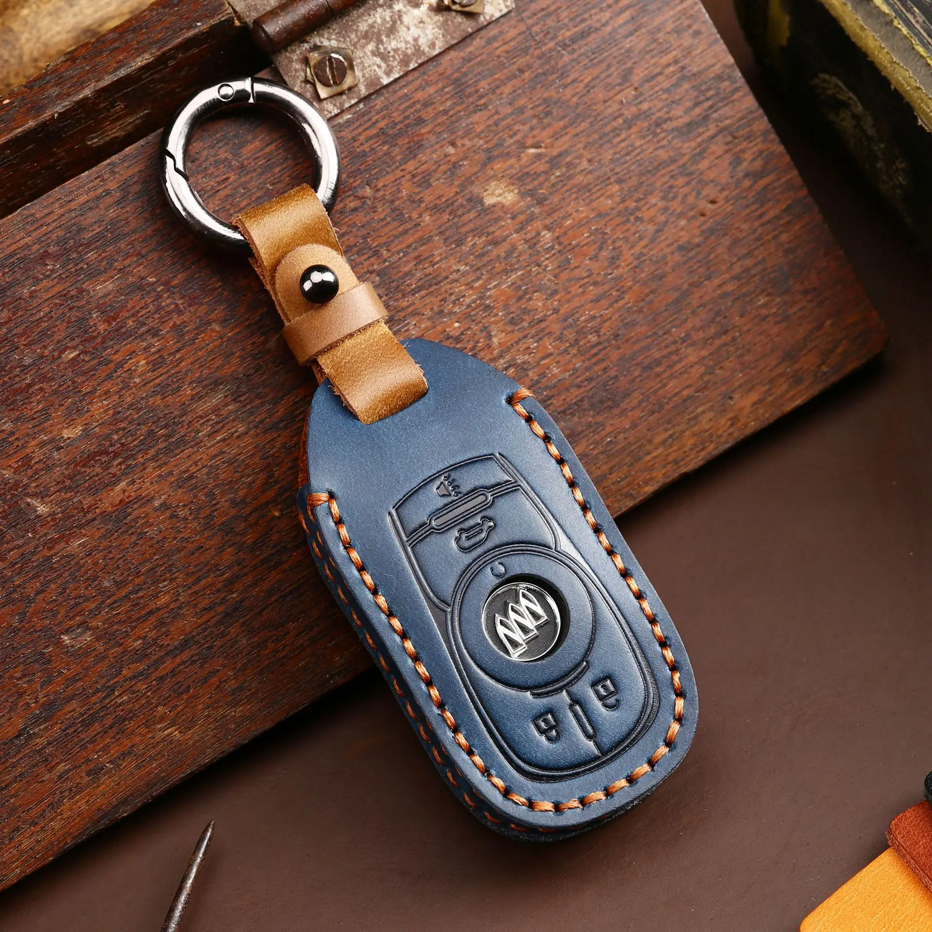 

Роскошный чехол для автомобильного ключа из натуральной кожи, чехол для Buick GL8 GL6, умный Автомобильный держатель для ключей, сумка для брелок...