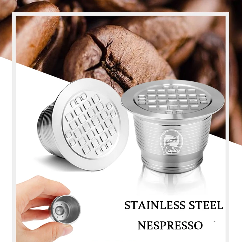 Фото Капсула Nespresso ICafilas из нержавеющей стали, многоразовая, с квадратным отверстием №4