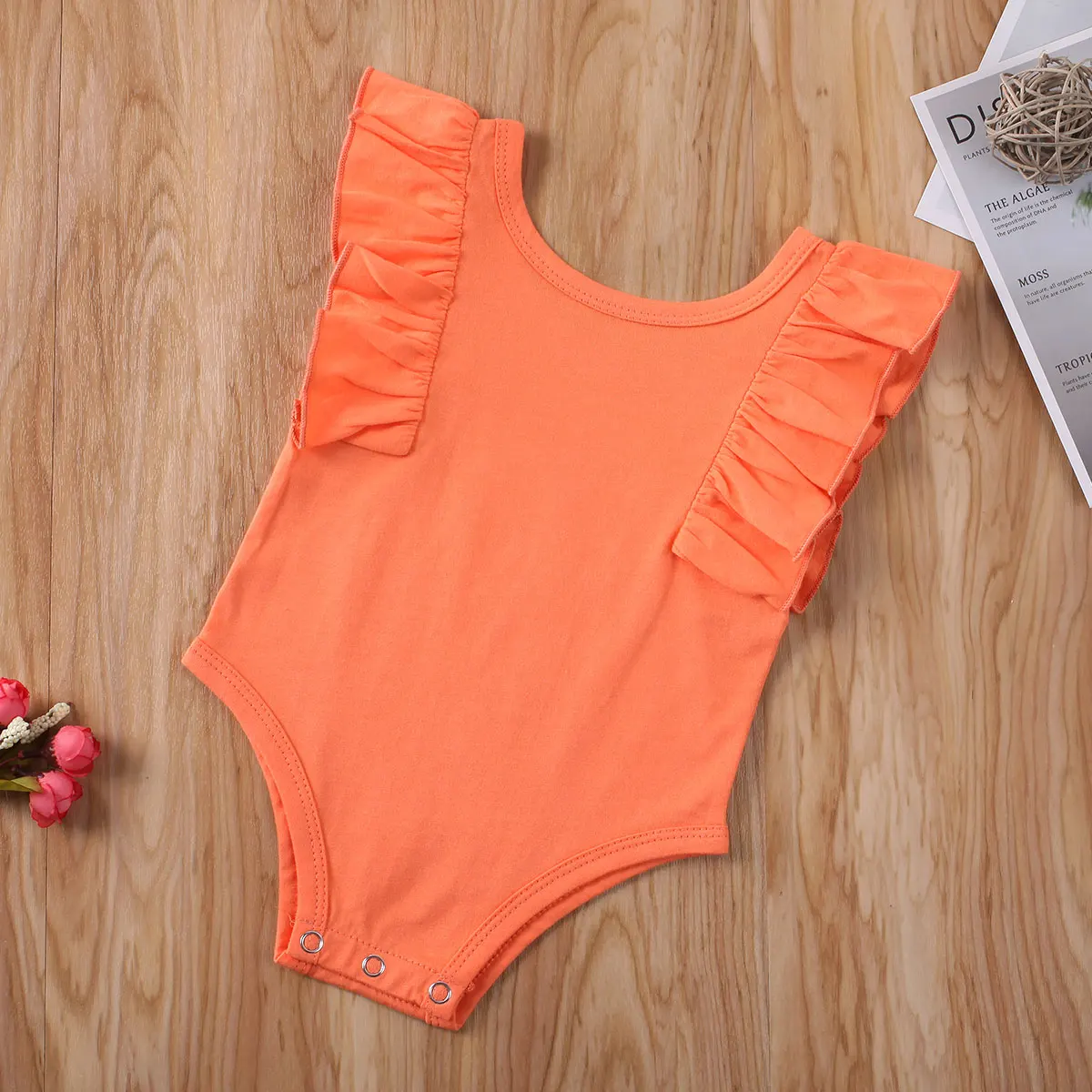 

0-18M Newborn Infant Baby Girl Romper Solid Sleeveless Ruffle Romper one piece Jumpsuit Shorts Summer Outfits Clothes