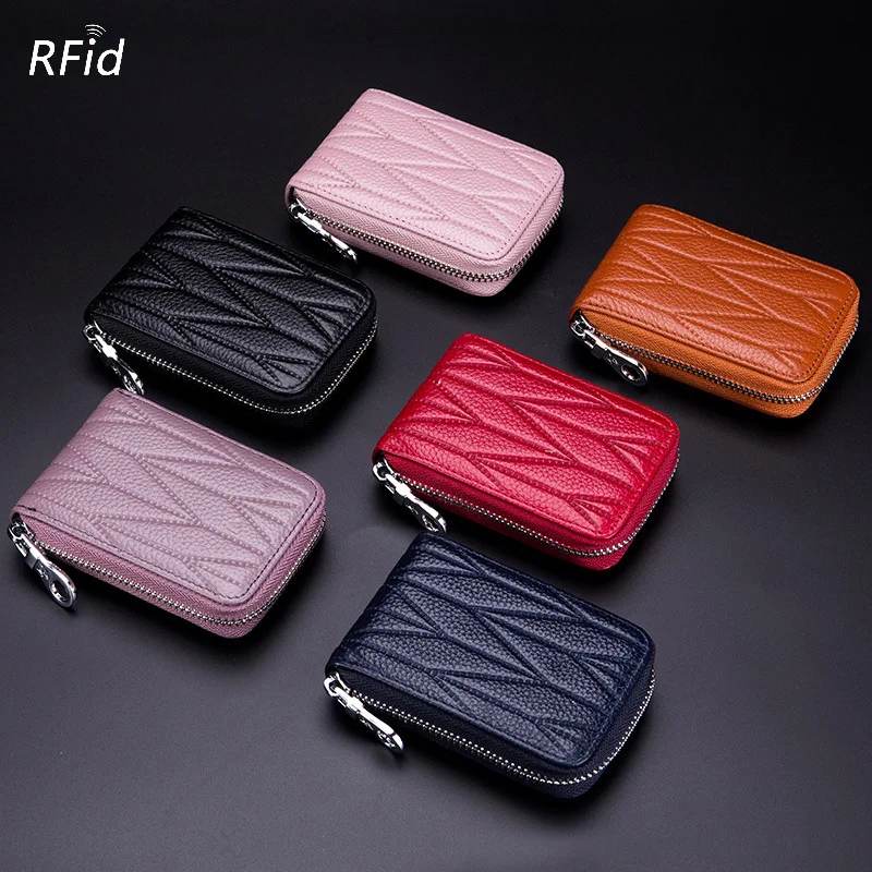 Новинка кожаный женский кошелек для кредитных карт чехол монет сумка RFID