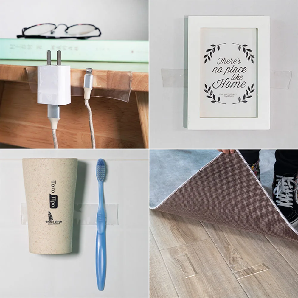 Нано Двухсторонняя клейкая лента 1000 мм прозрачная бытовая водонепроницаемая