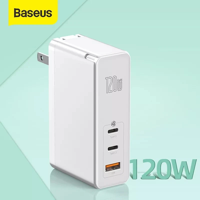 USB зарядное устройство Baseus 120 Вт GaN QC4.0 3 0 PD3.0 Быстрая зарядка для iPhone 12 pro Xiaomi US