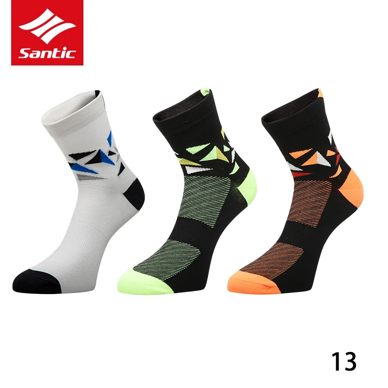 13-3 pair Santic профессиональные велосипедные носки износостойкий Высокое качество MTB горный велосипед носки нескользящие дышащие уличные спортивные носки - Цвет: 13-3 pair