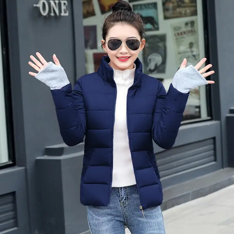 No hat Navy blue Chaqueta mujer, большой размер, 5XL, женский пуховик, новинка, зимняя куртка для женщин, толстая зимняя одежда, зимнее пальто, женские куртки, теплая парка - Цвет: No hat Navy blue