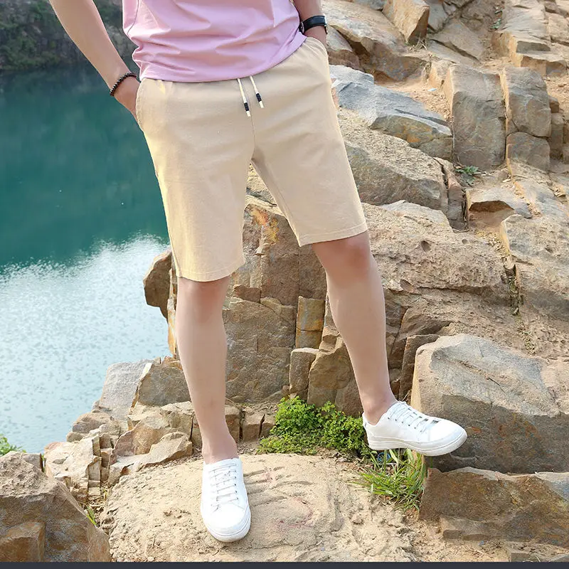 Мужские повседневные пляжные шорты Homme качественные с эластичной резинкой на