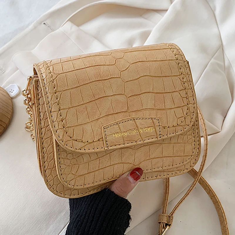 С узором крокодиловая кожа из искусственной кожи через плечо сумки для женщин 2020